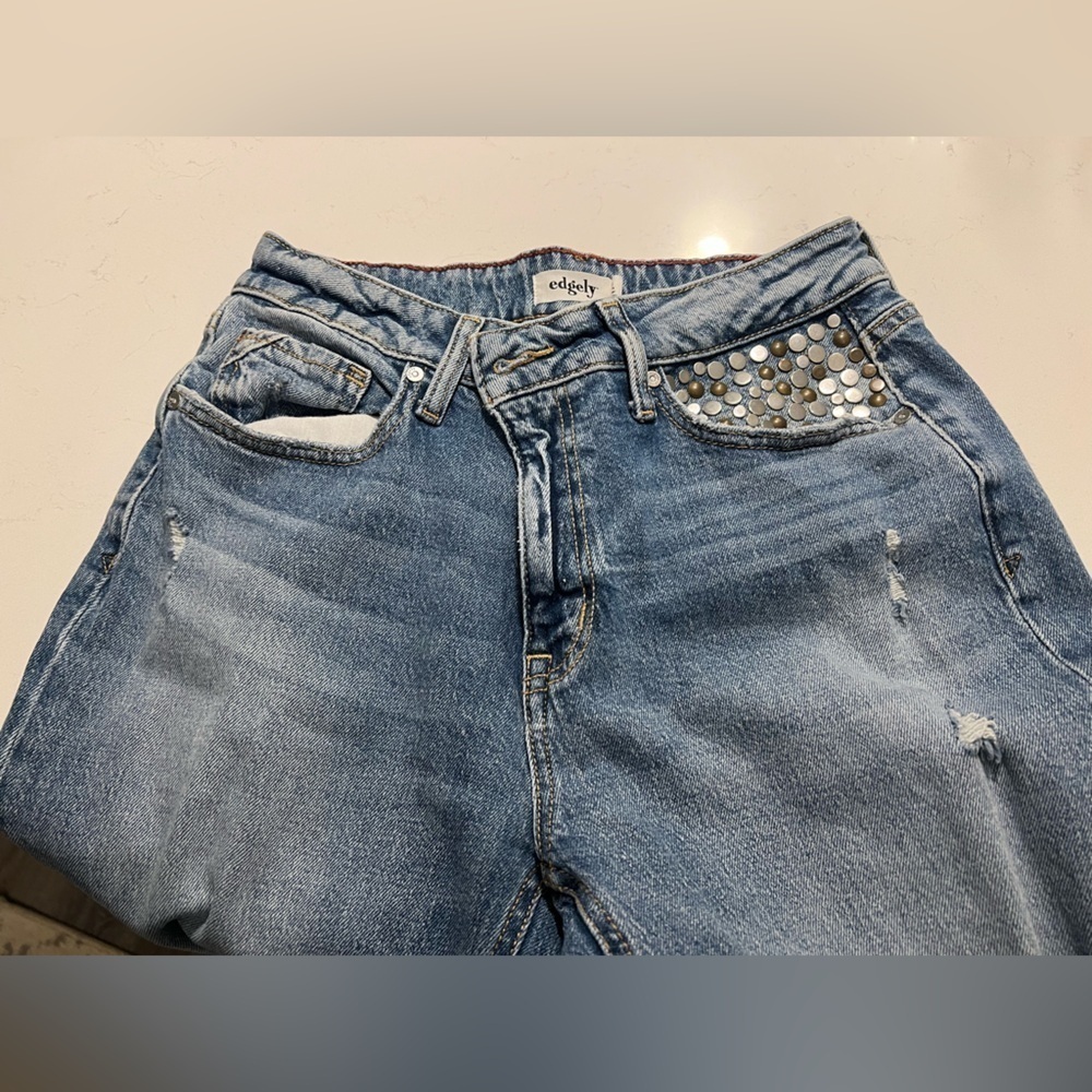 edgely™ High Rise Studded 90s Taper Ankle Jeana size 8 - Picture 5 of 8